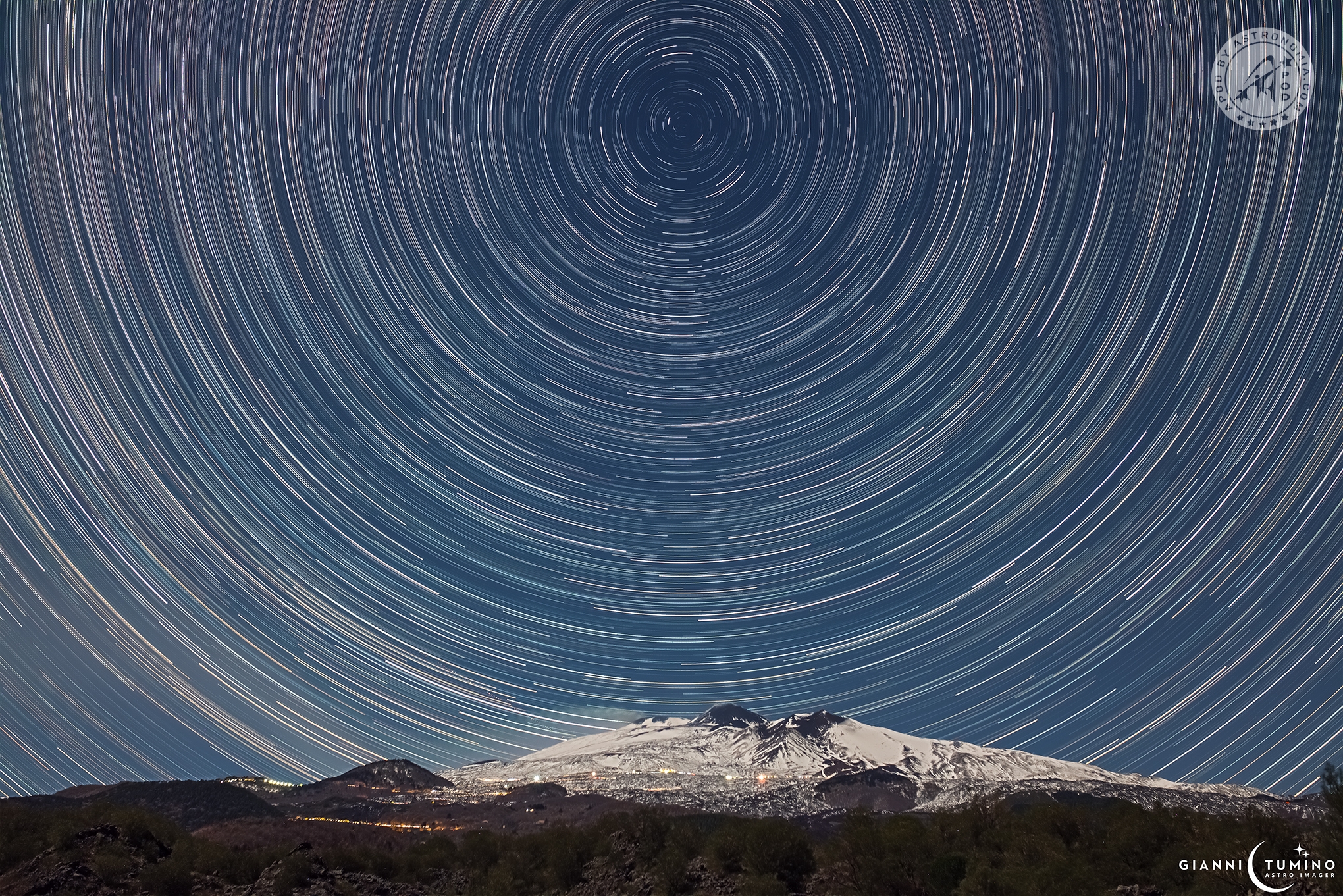 Star trail sull’Etna